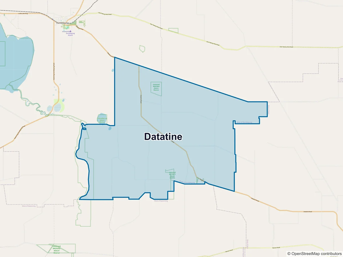 Map of Datatine, WA, Australia