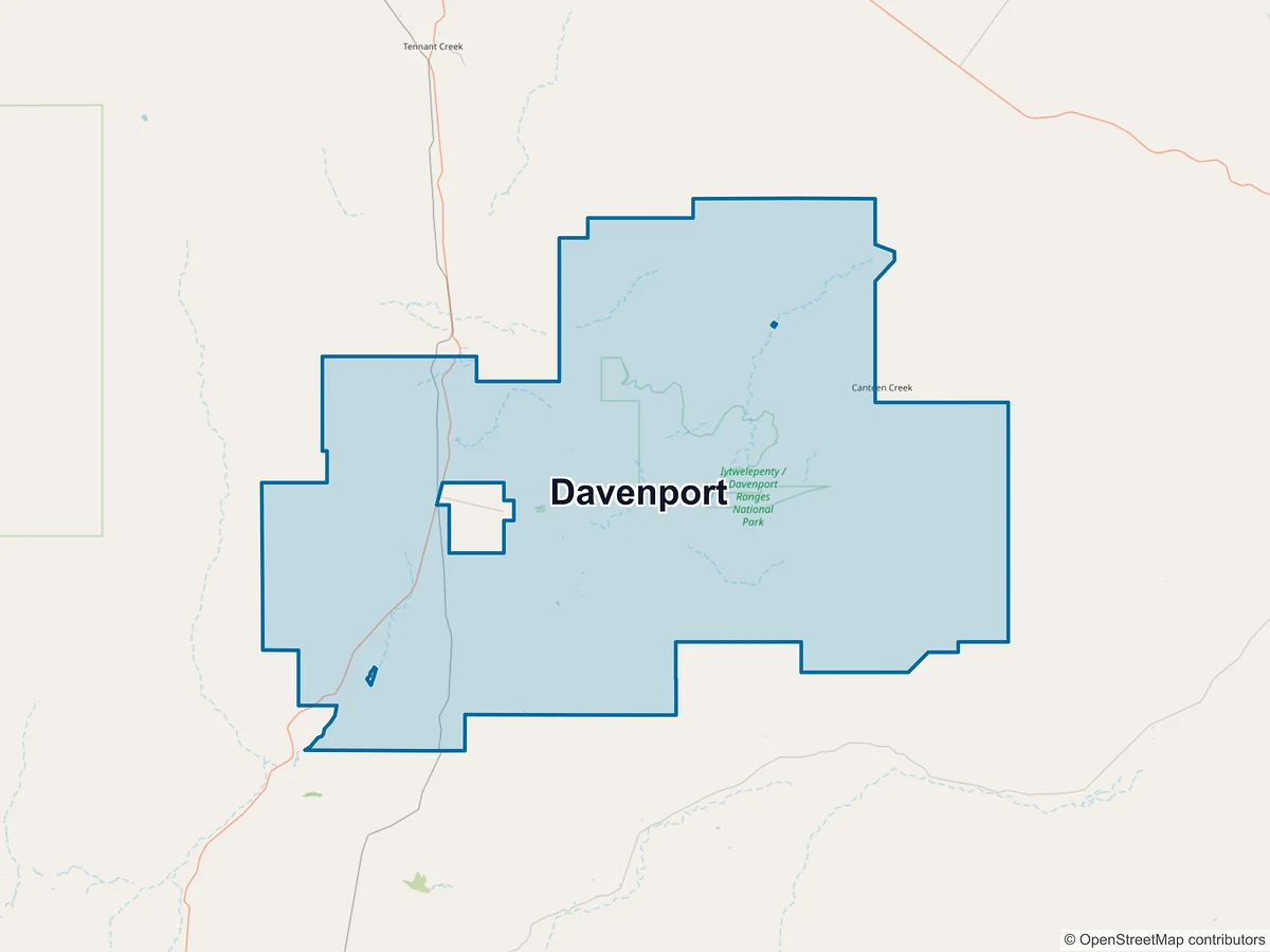 Map of Davenport, NT, Australia