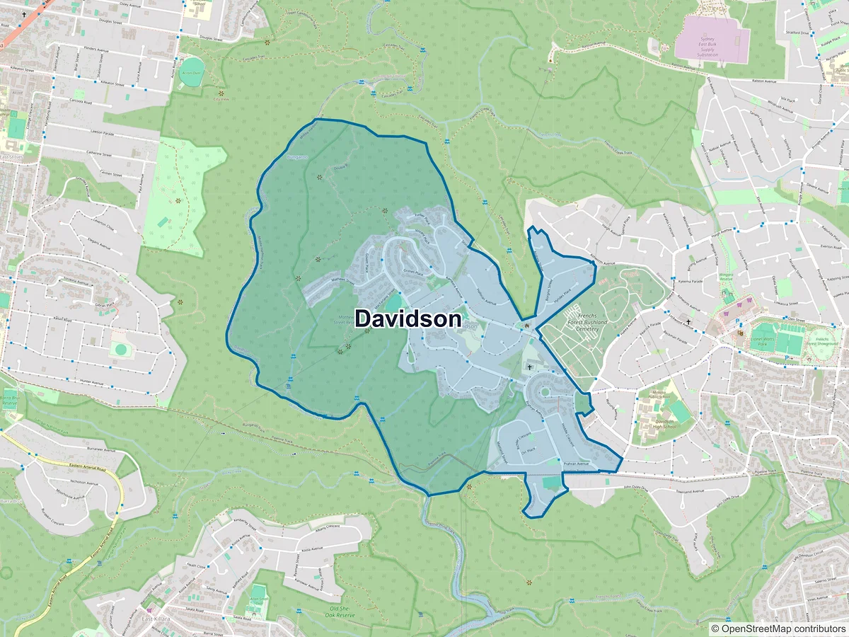 Map of Davidson, NSW, Australia