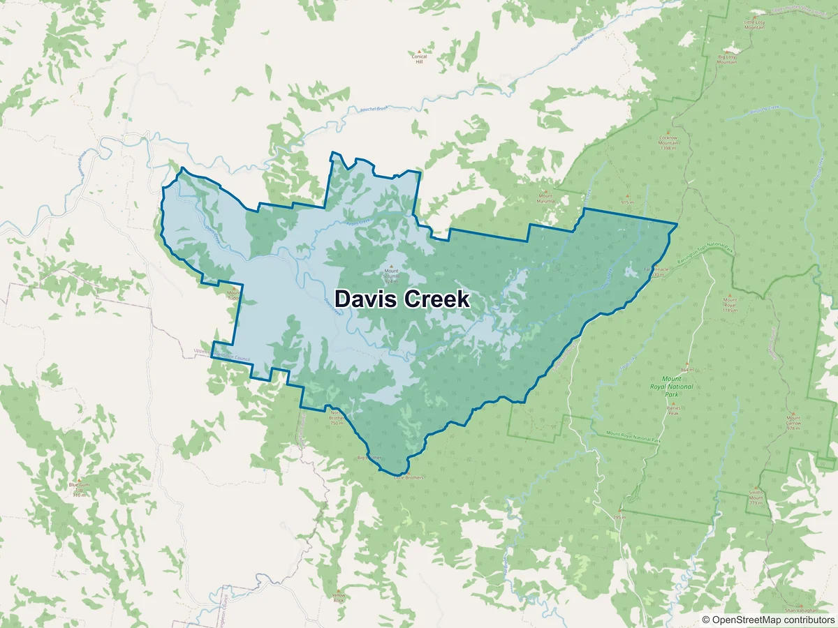 Map of Davis Creek, NSW, Australia