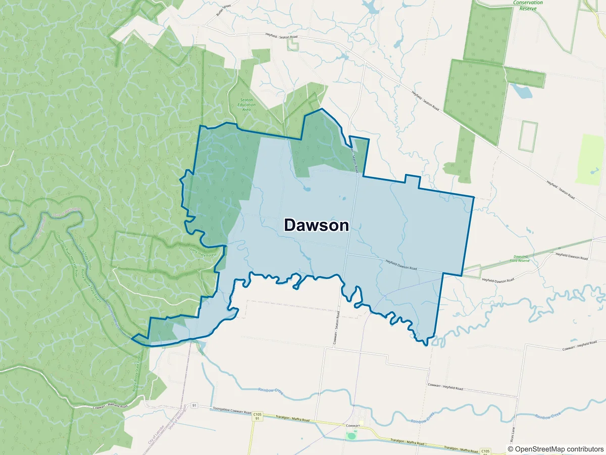 Map of Dawson, VIC, Australia