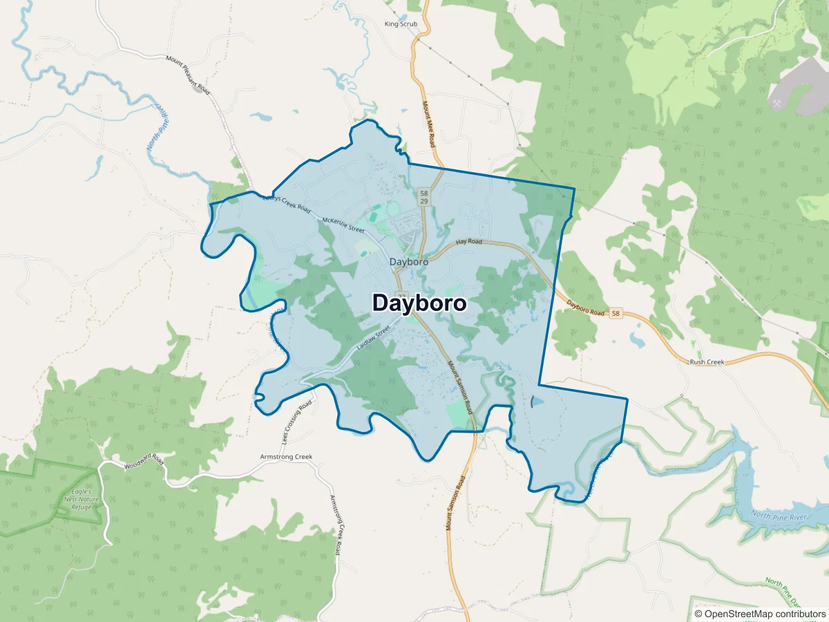 Map of Dayboro, QLD, Australia