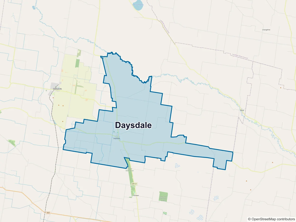 Map of Daysdale, NSW, Australia