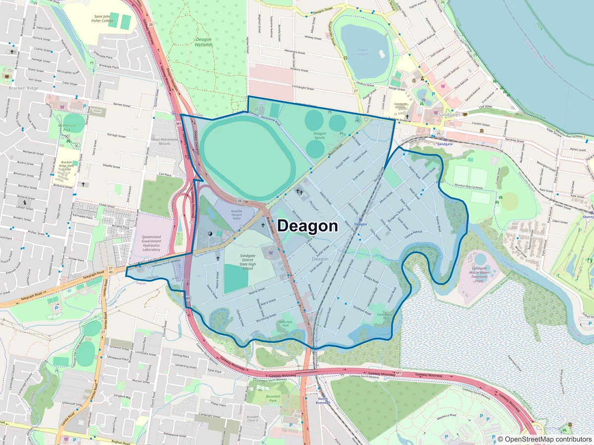 Map of Deagon, QLD, Australia