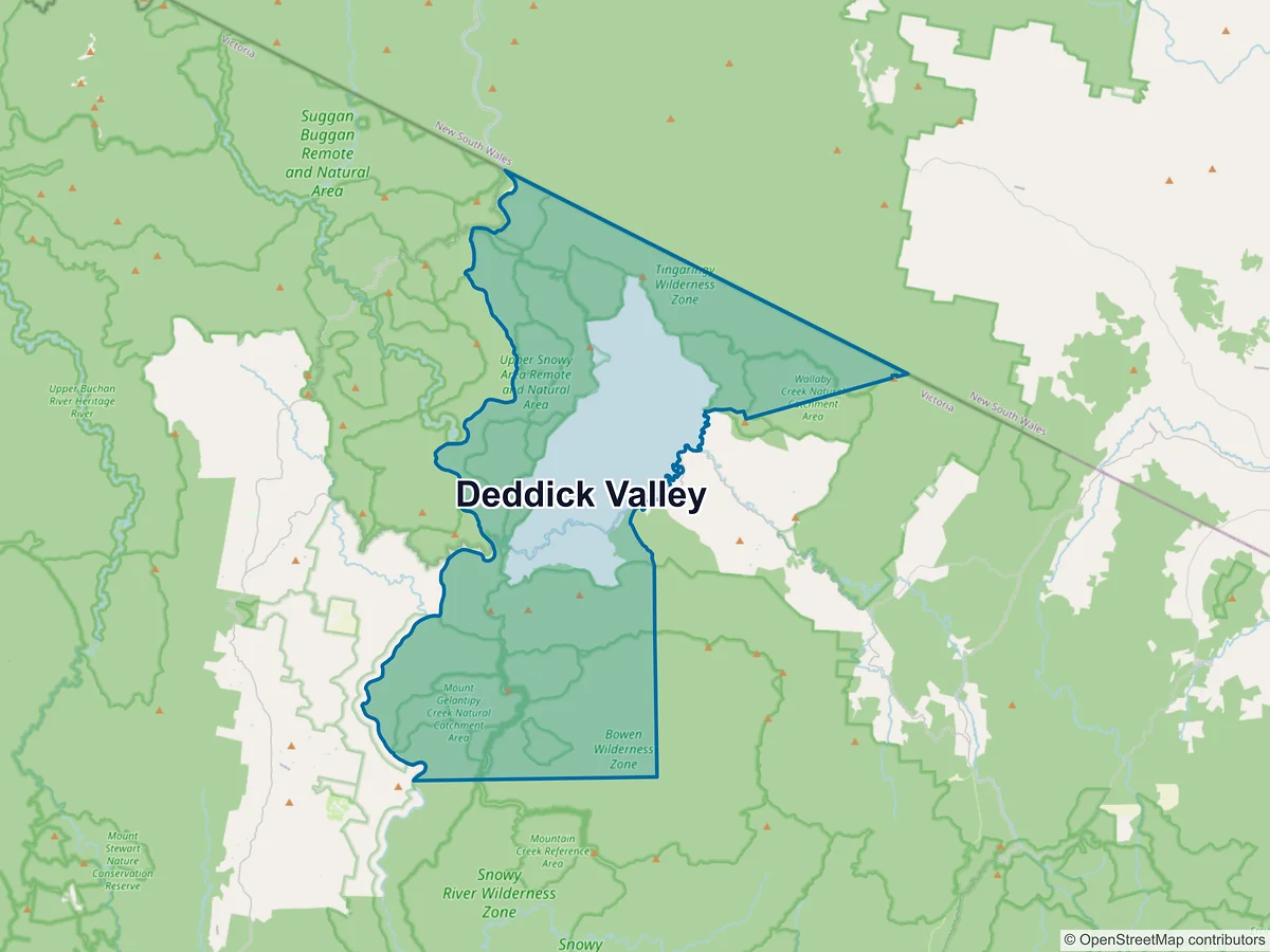 Map of Deddick Valley, VIC, Australia