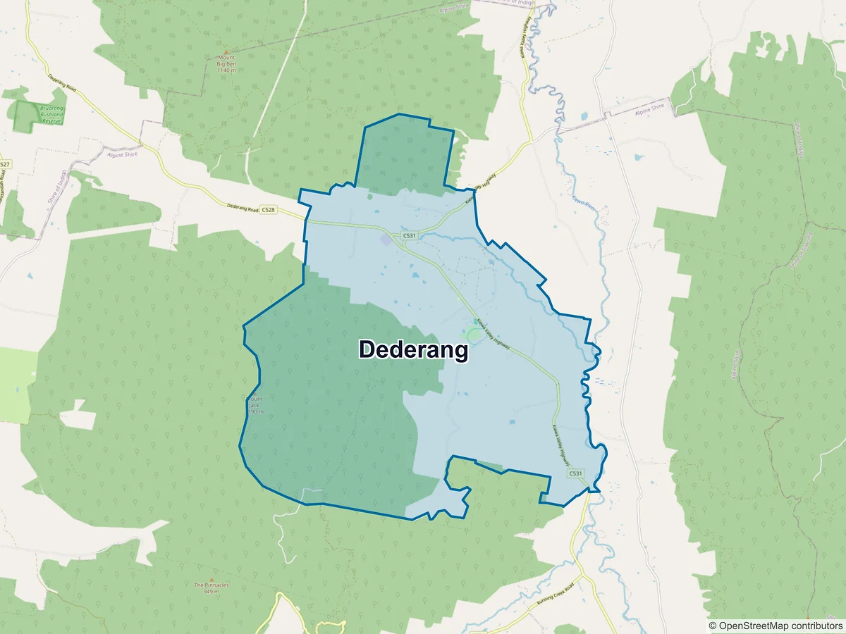 Map of Dederang, VIC, Australia