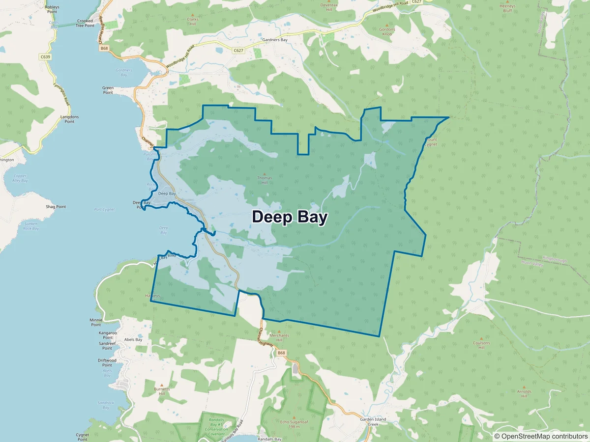 Map of Deep Bay, TAS, Australia