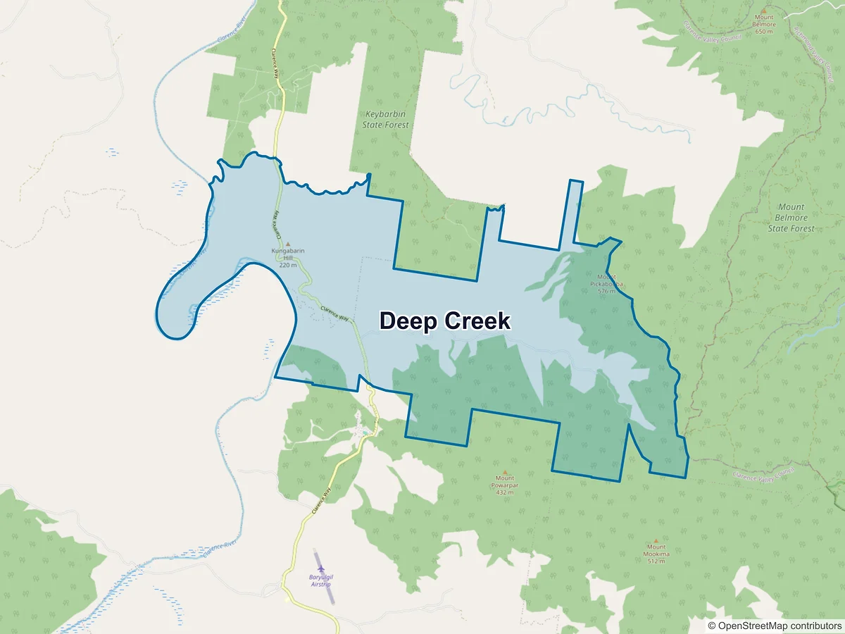 Map of Deep Creek, NSW, Australia
