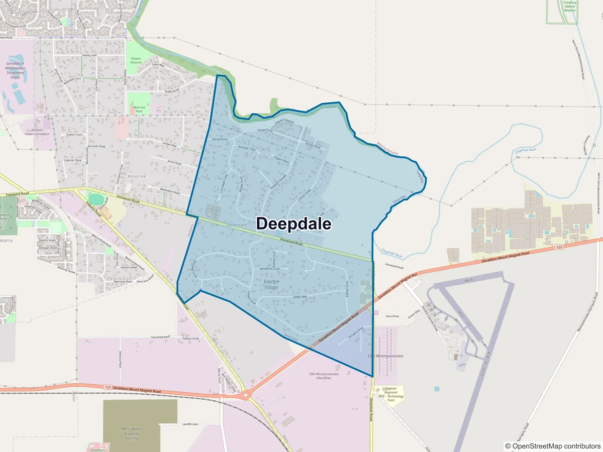 Map of Deepdale, WA, Australia