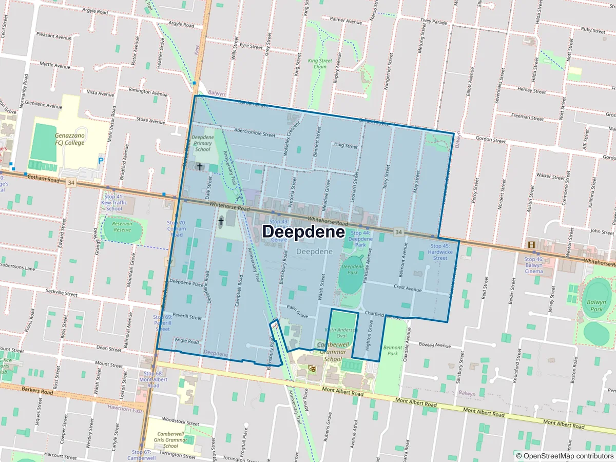 Map of Deepdene, VIC, Australia