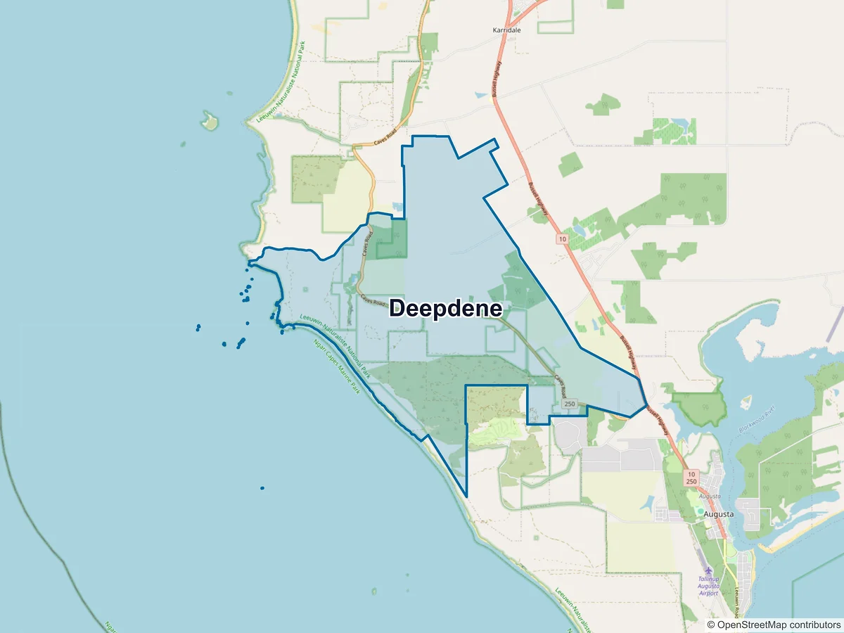 Map of Deepdene, WA, Australia