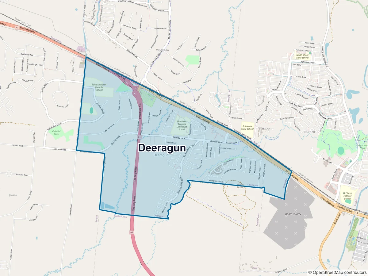 Map of Deeragun, QLD, Australia