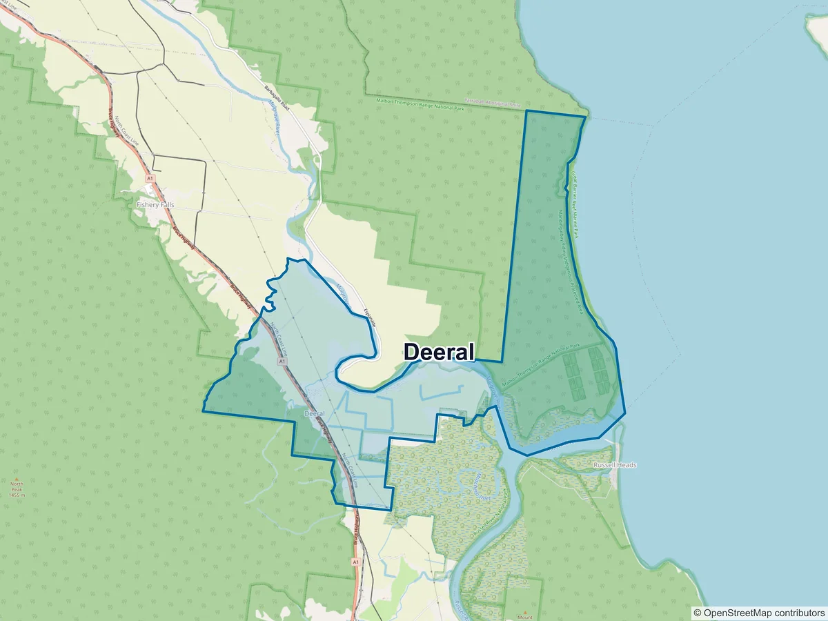 Map of Deeral, QLD, Australia