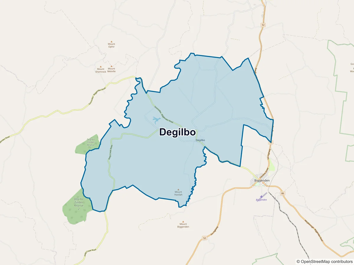Map of Degilbo, QLD, Australia