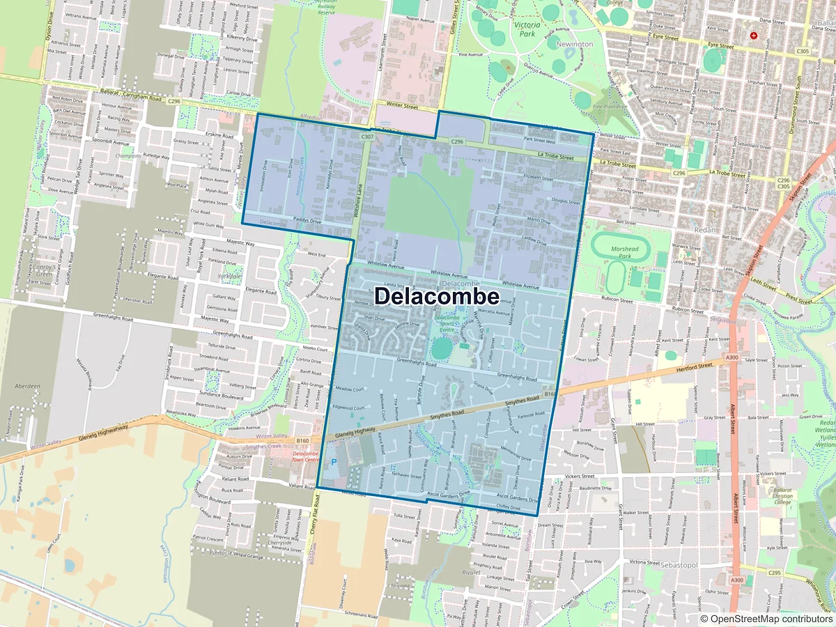 Map of Delacombe, VIC, Australia