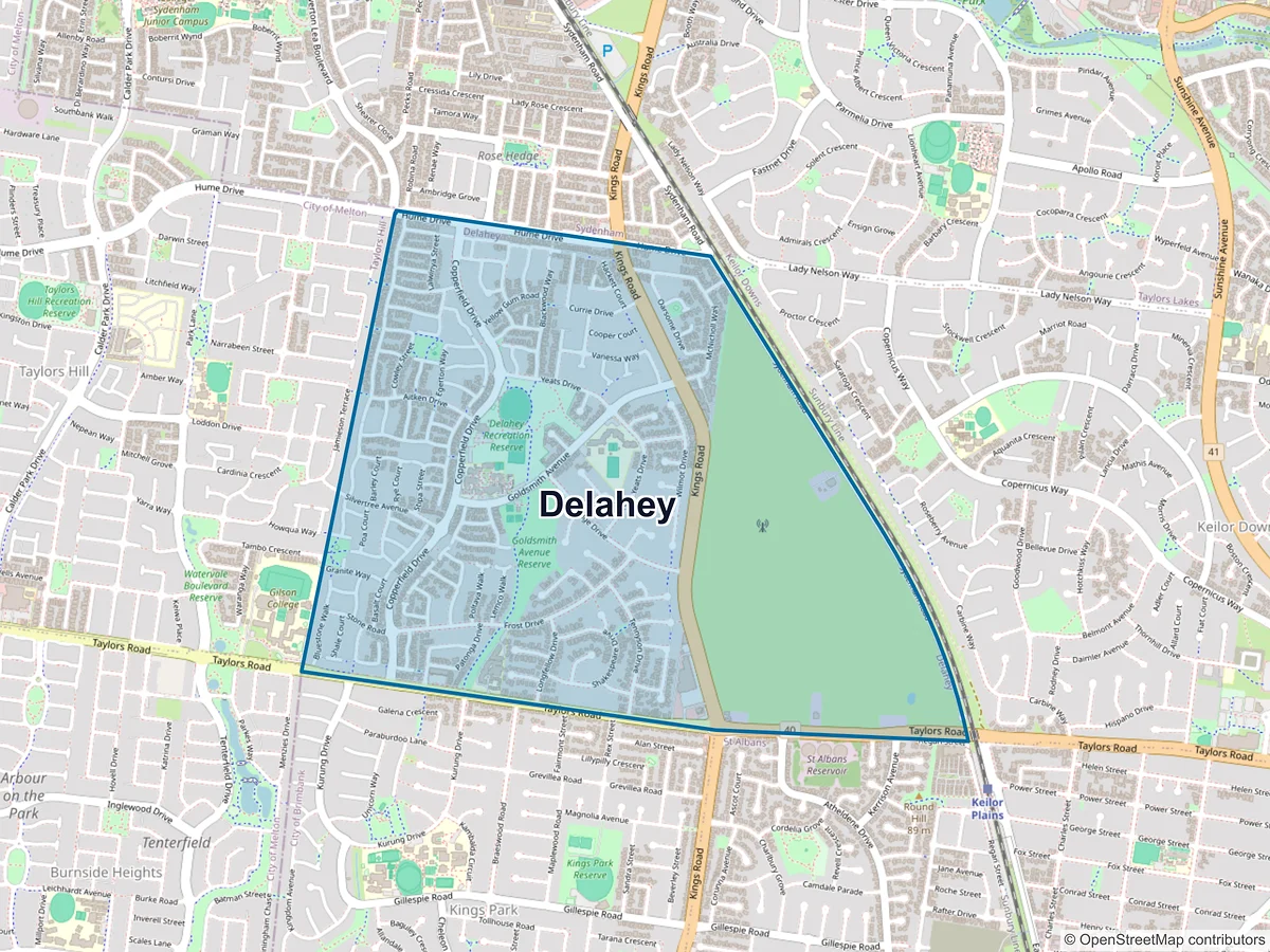 Map of Delahey, VIC, Australia
