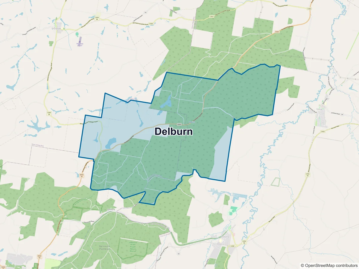 Map of Delburn, VIC, Australia