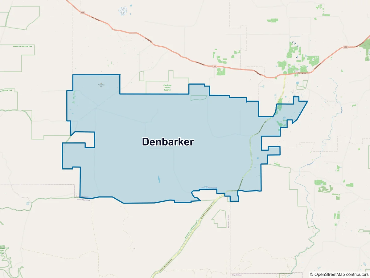 Map of Denbarker, WA, Australia