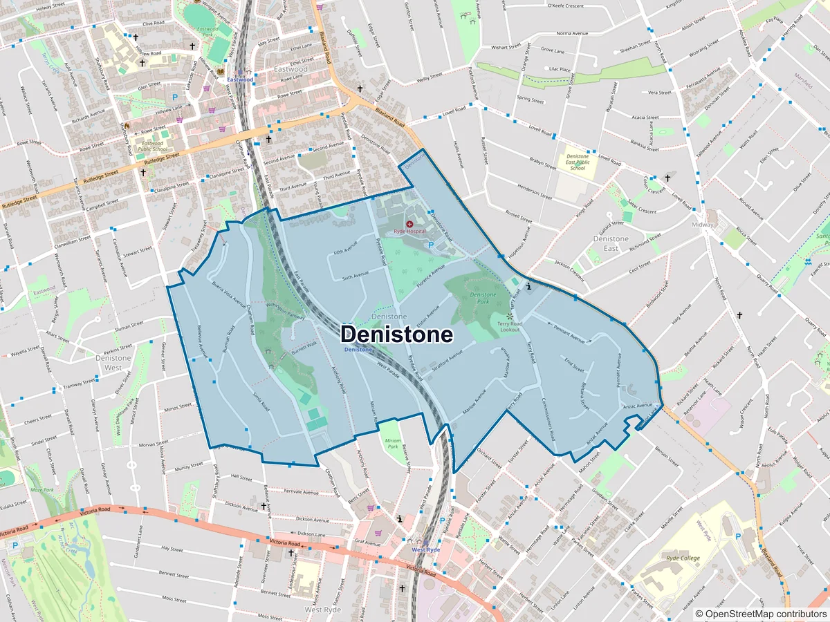 Map of Denistone, NSW, Australia