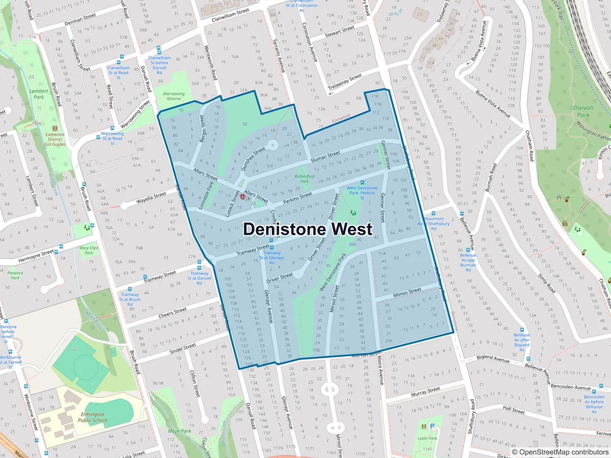 Map of Denistone West, NSW, Australia