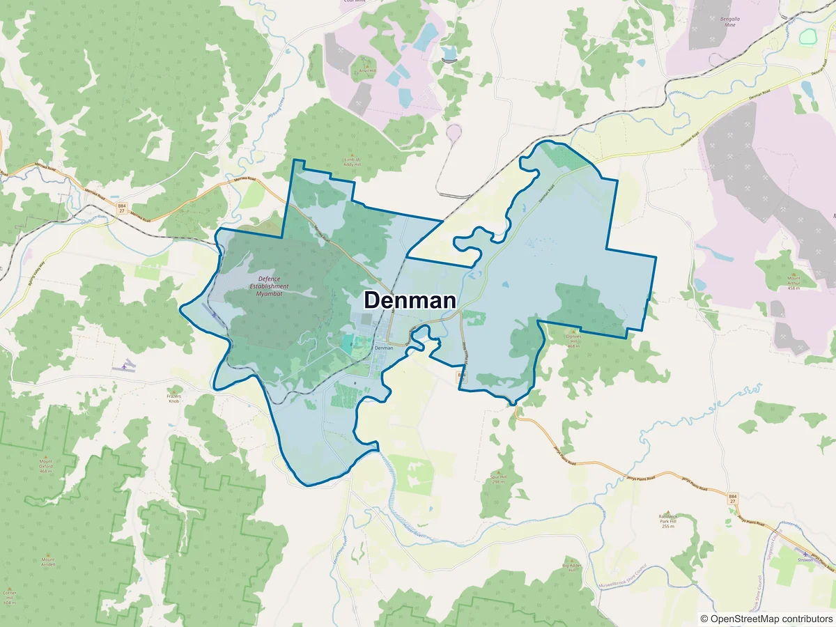 Map of Denman, NSW, Australia
