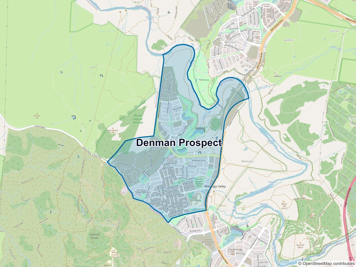 Map of Denman Prospect, ACT, Australia