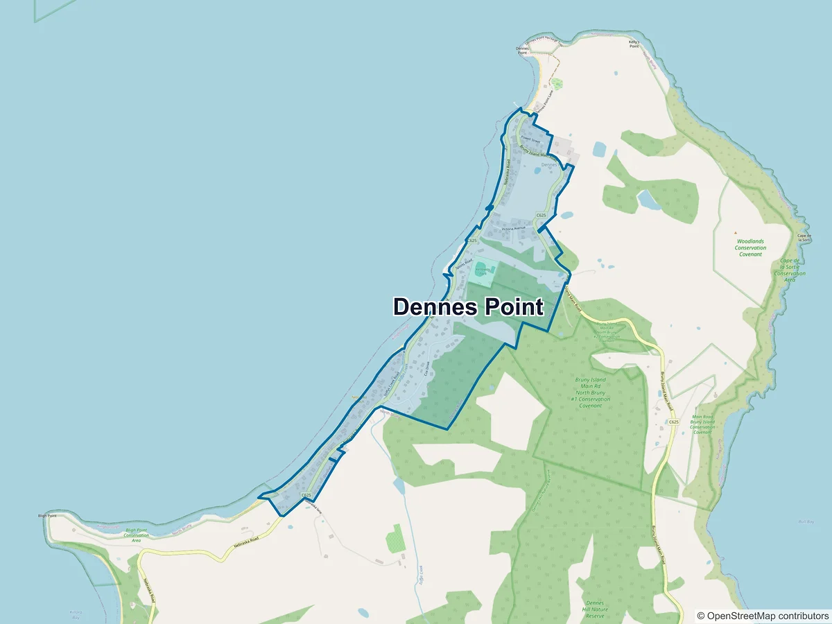Map of Dennes Point, TAS, Australia