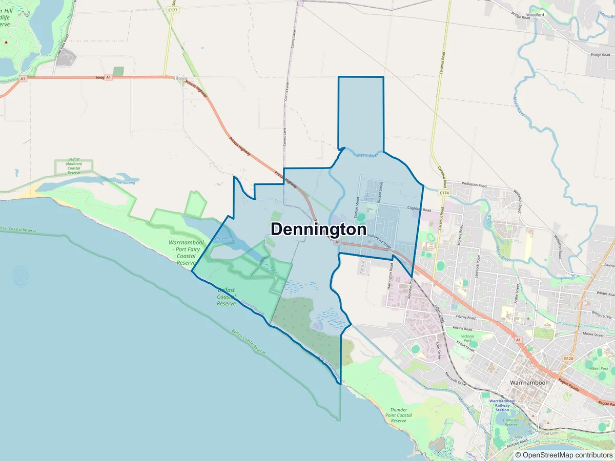 Map of Dennington, VIC, Australia