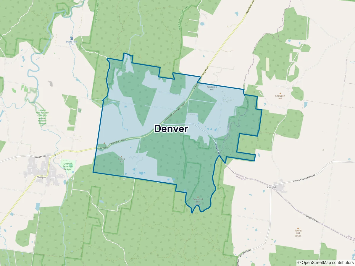 Map of Denver, VIC, Australia
