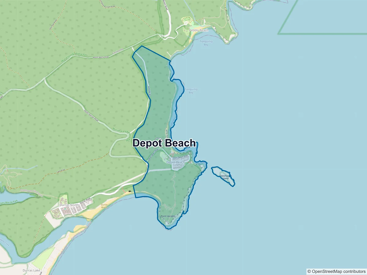 Map of Depot Beach, NSW, Australia