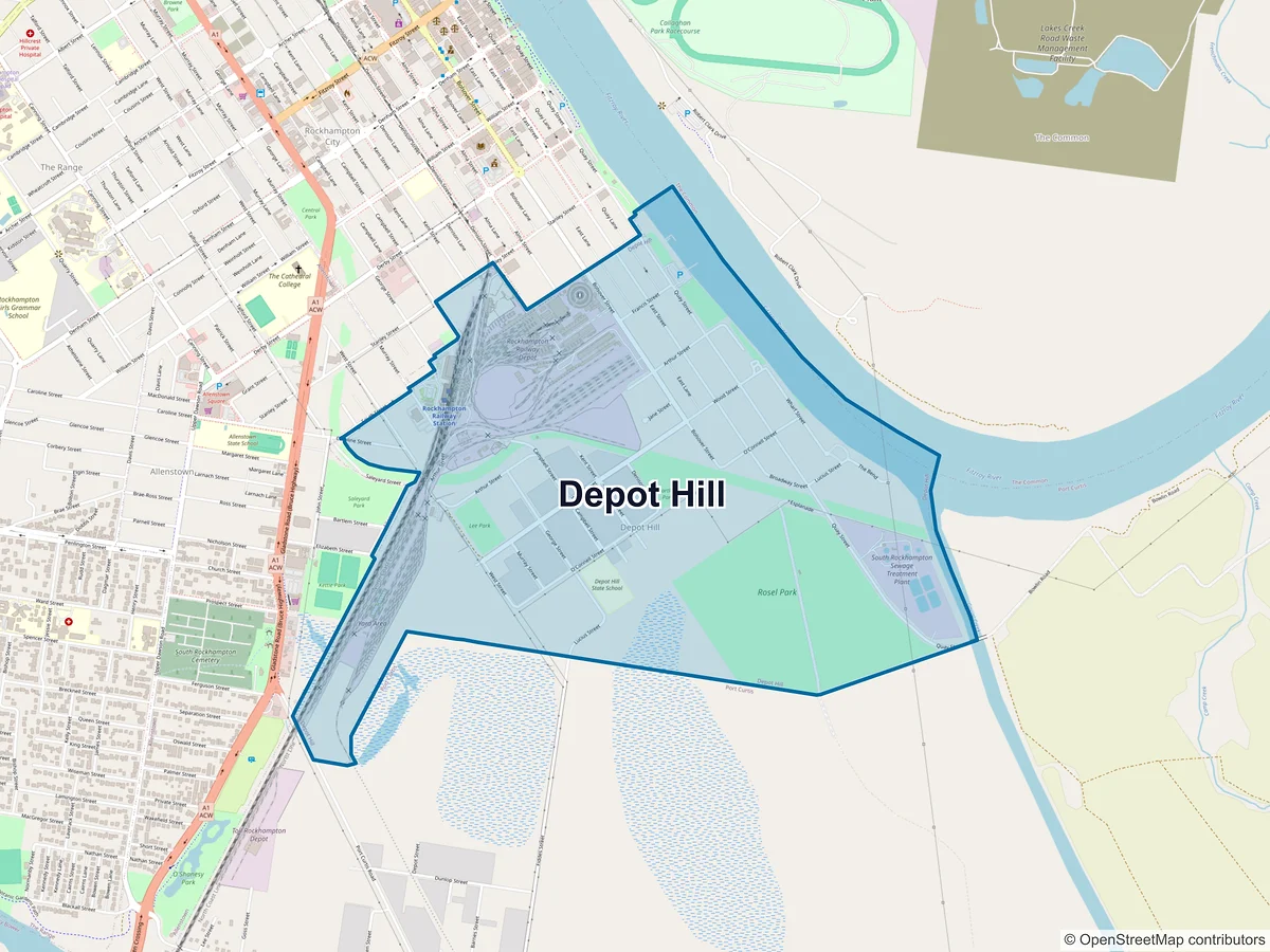 Map of Depot Hill, QLD, Australia