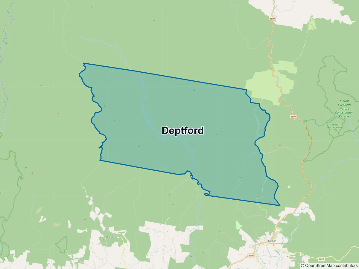 Map of Deptford, VIC, Australia