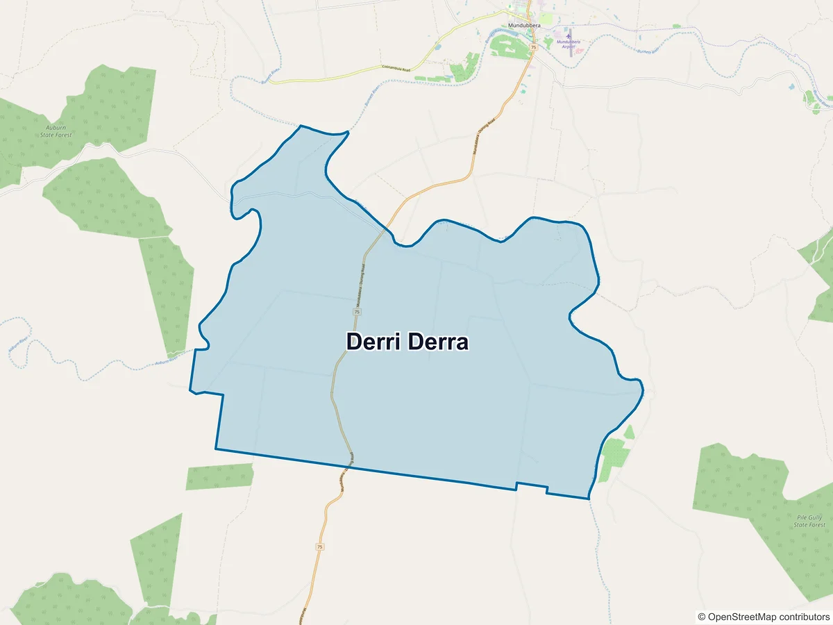 Map of Derri Derra, QLD, Australia
