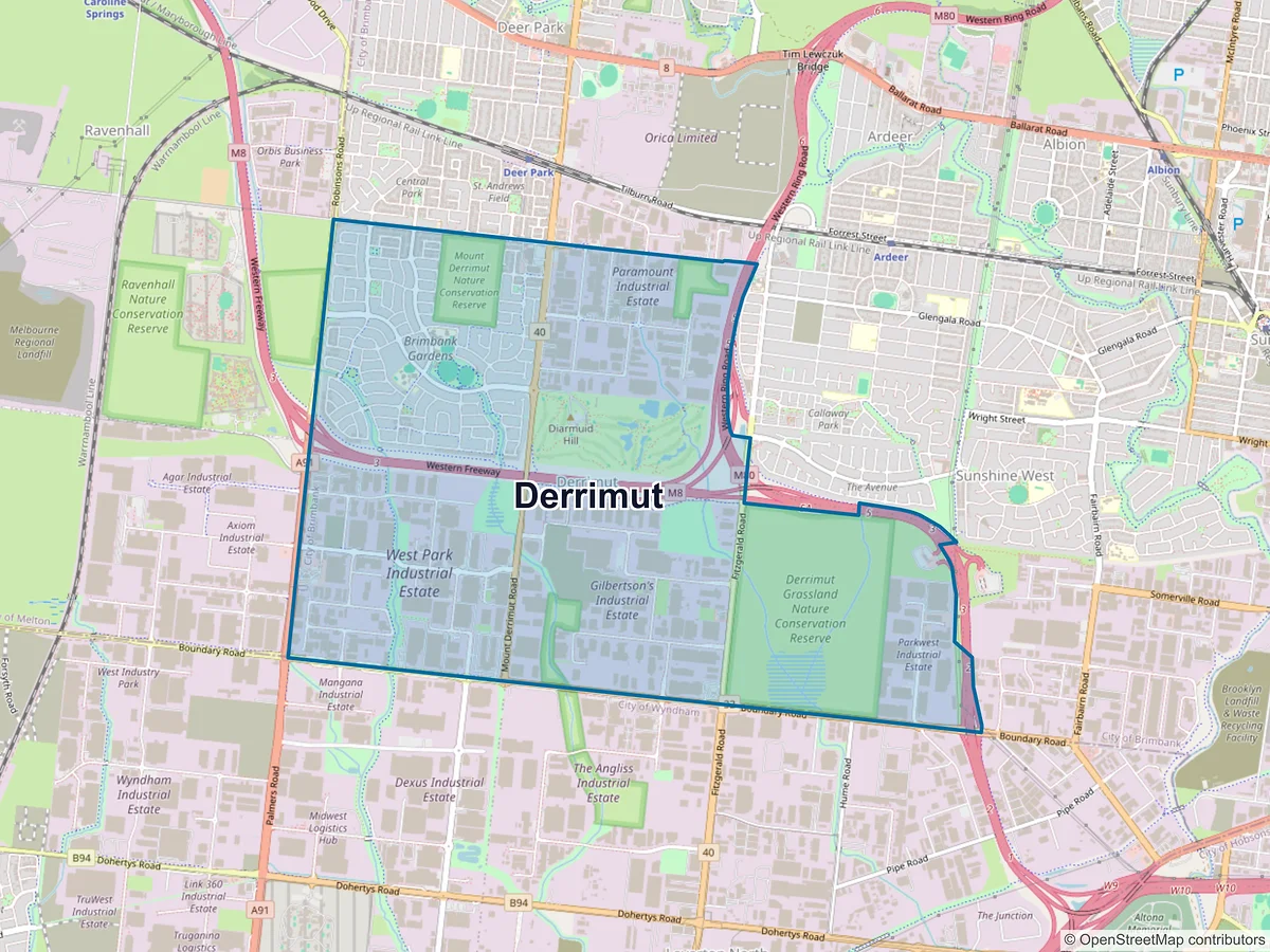 Map of Derrimut, VIC, Australia