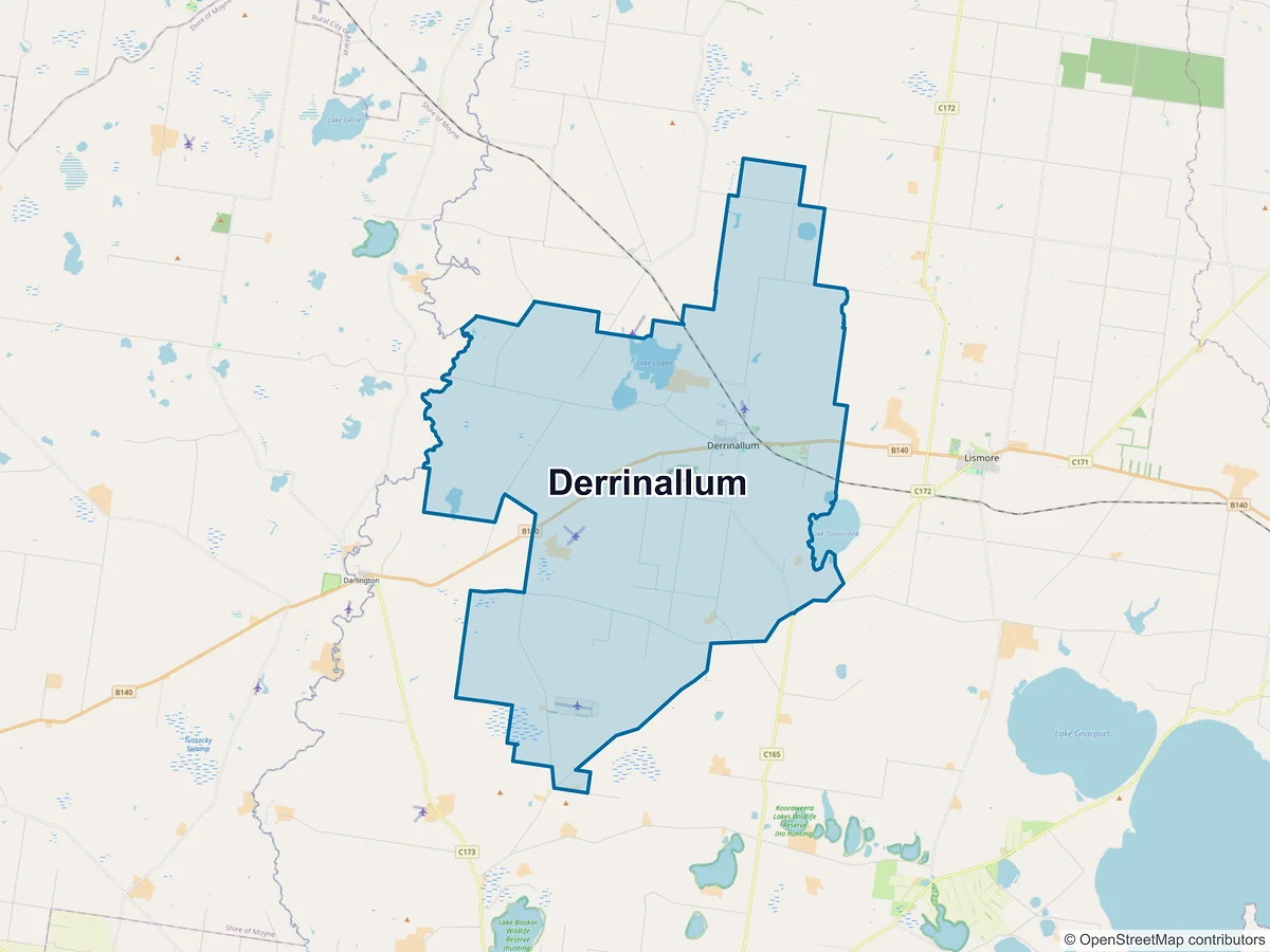 Map of Derrinallum, VIC, Australia