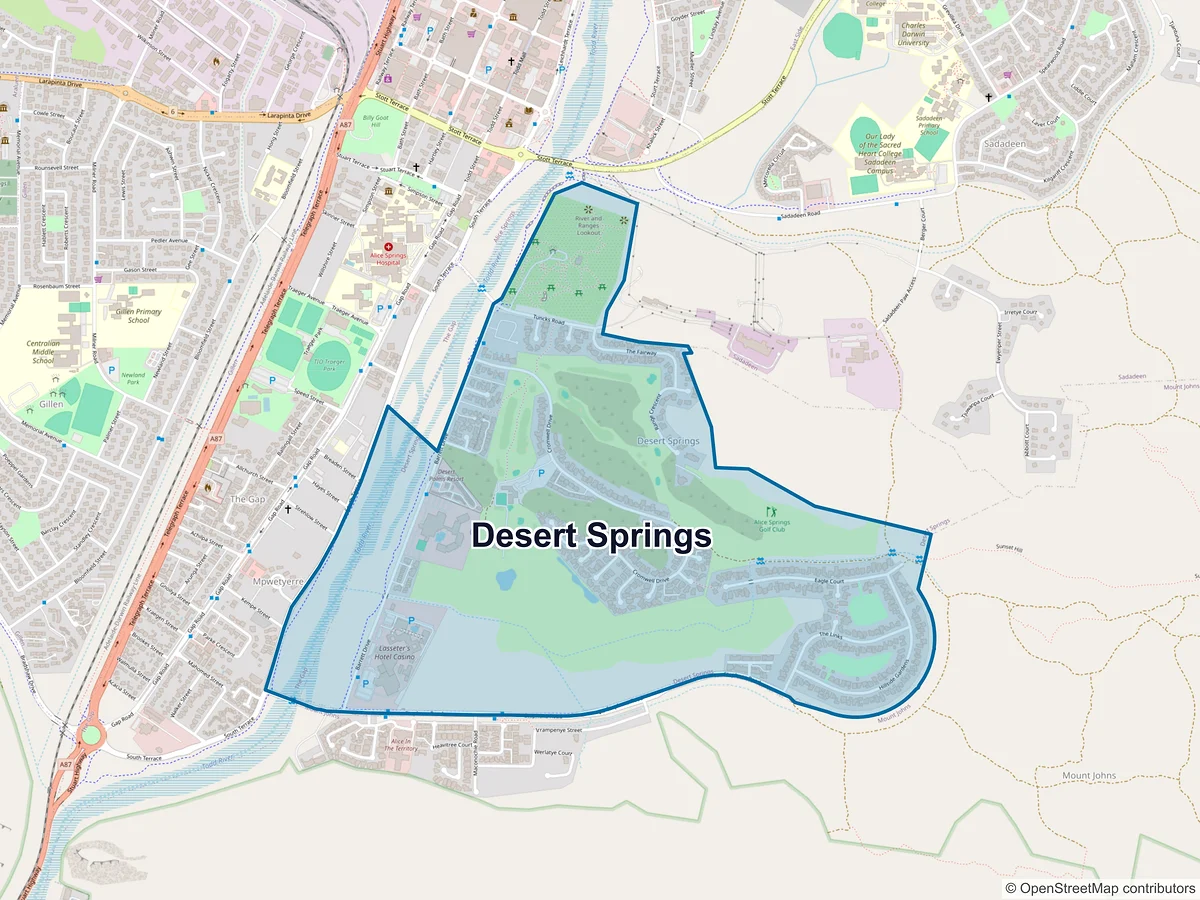 Map of Desert Springs, NT, Australia