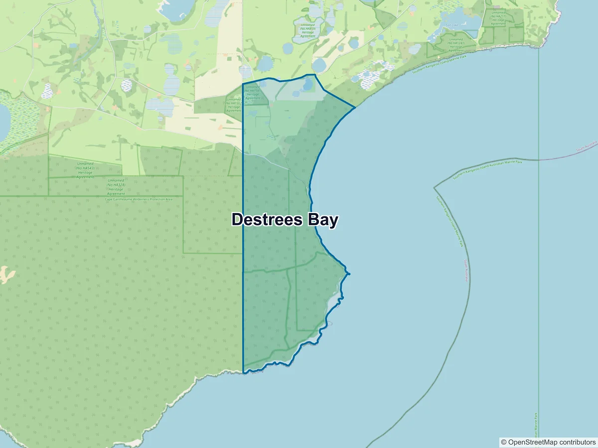 Map of D'Estrees Bay, SA, Australia