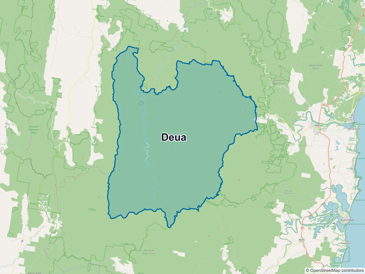 Map of Deua, NSW, Australia