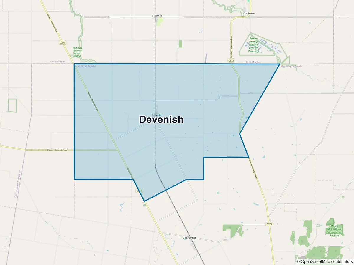 Map of Devenish, VIC, Australia