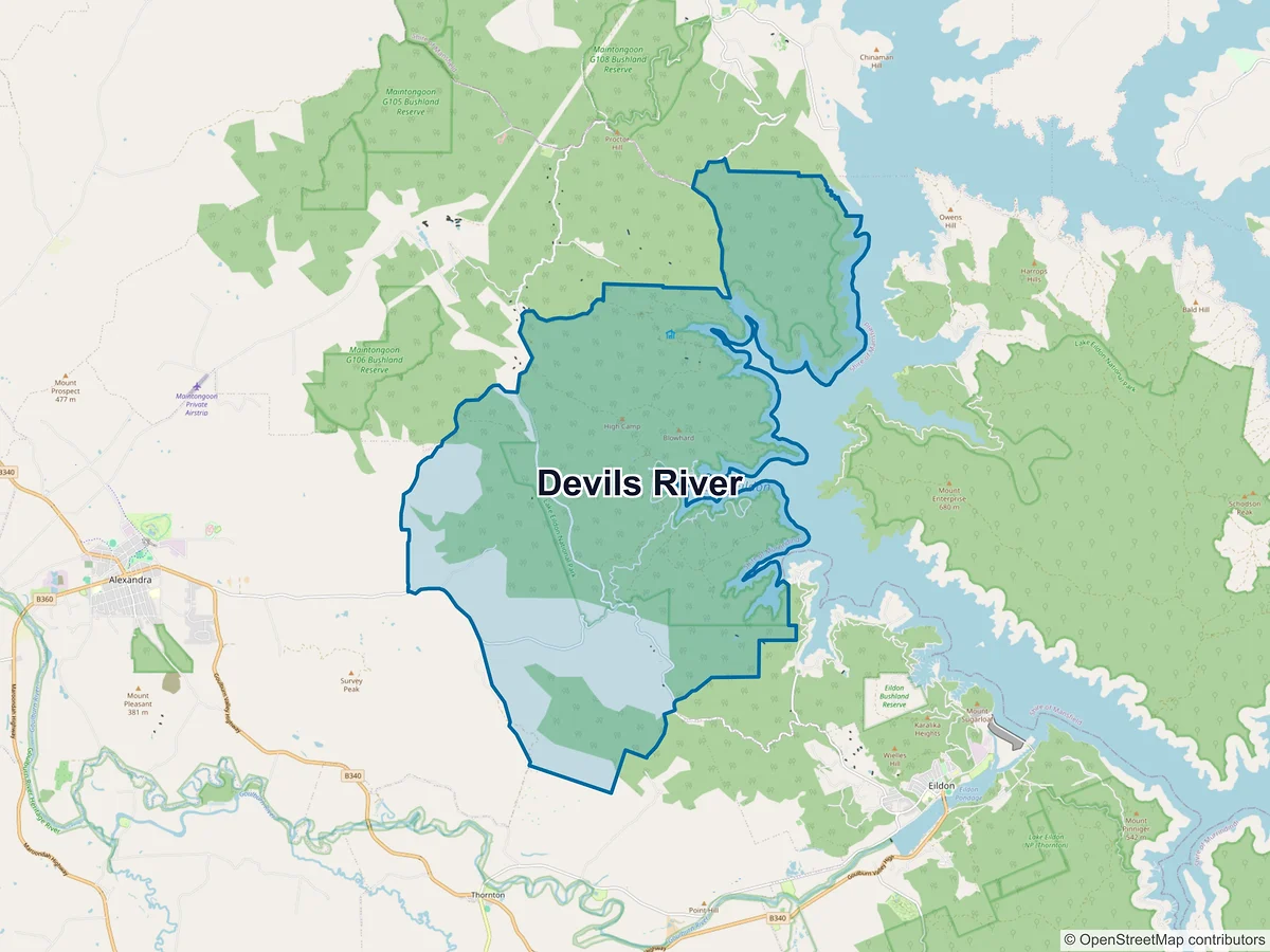Map of Devils River, VIC, Australia