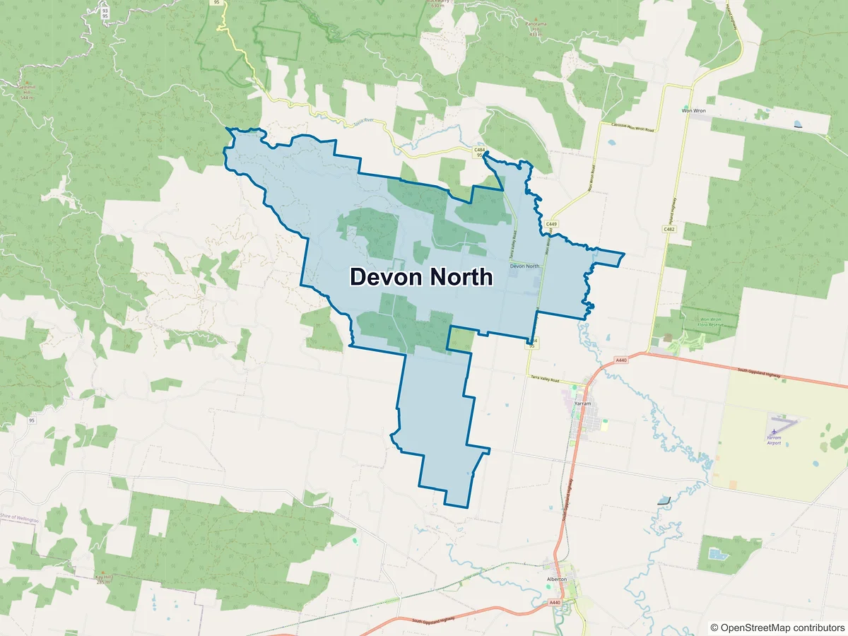 Map of Devon North, VIC, Australia