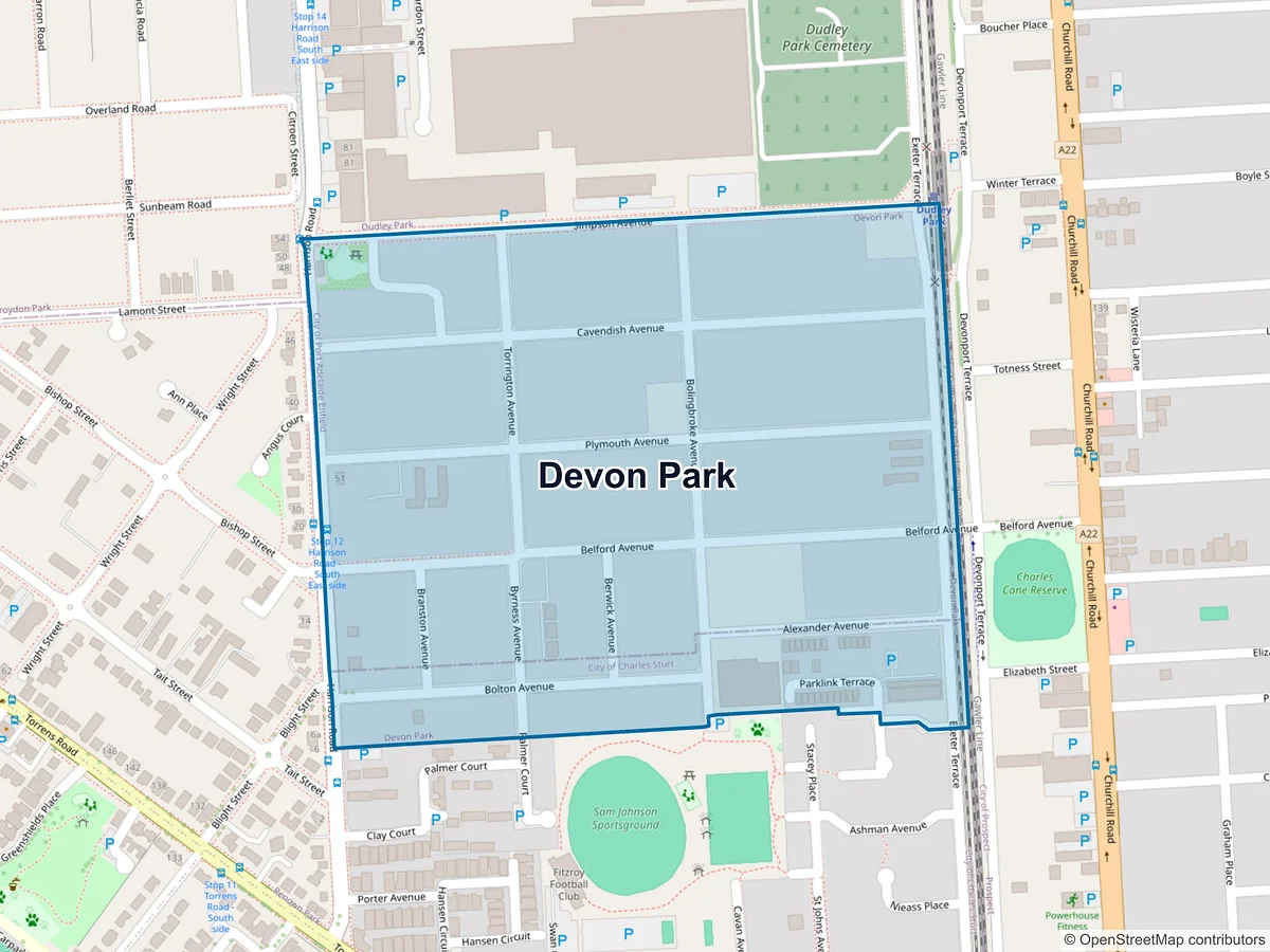 Map of Devon Park, SA, Australia