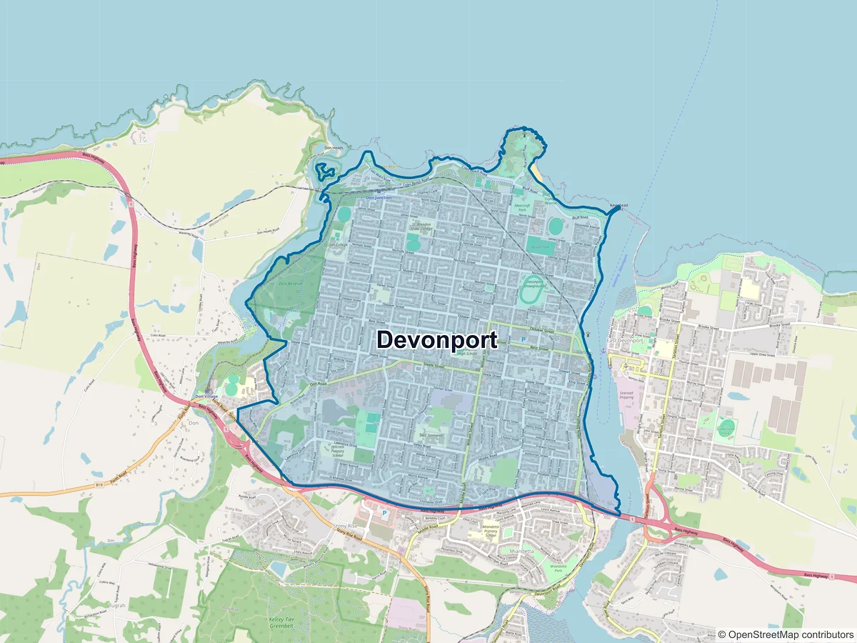 Map of Devonport, TAS, Australia
