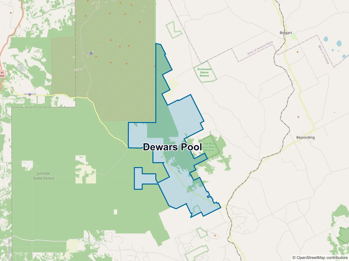 Map of Dewars Pool, WA, Australia