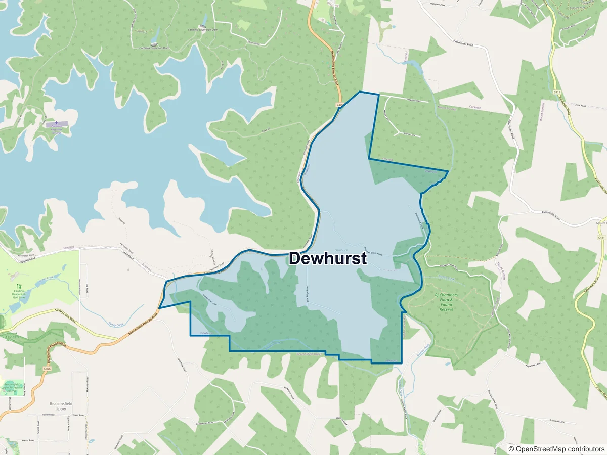 Map of Dewhurst, VIC, Australia