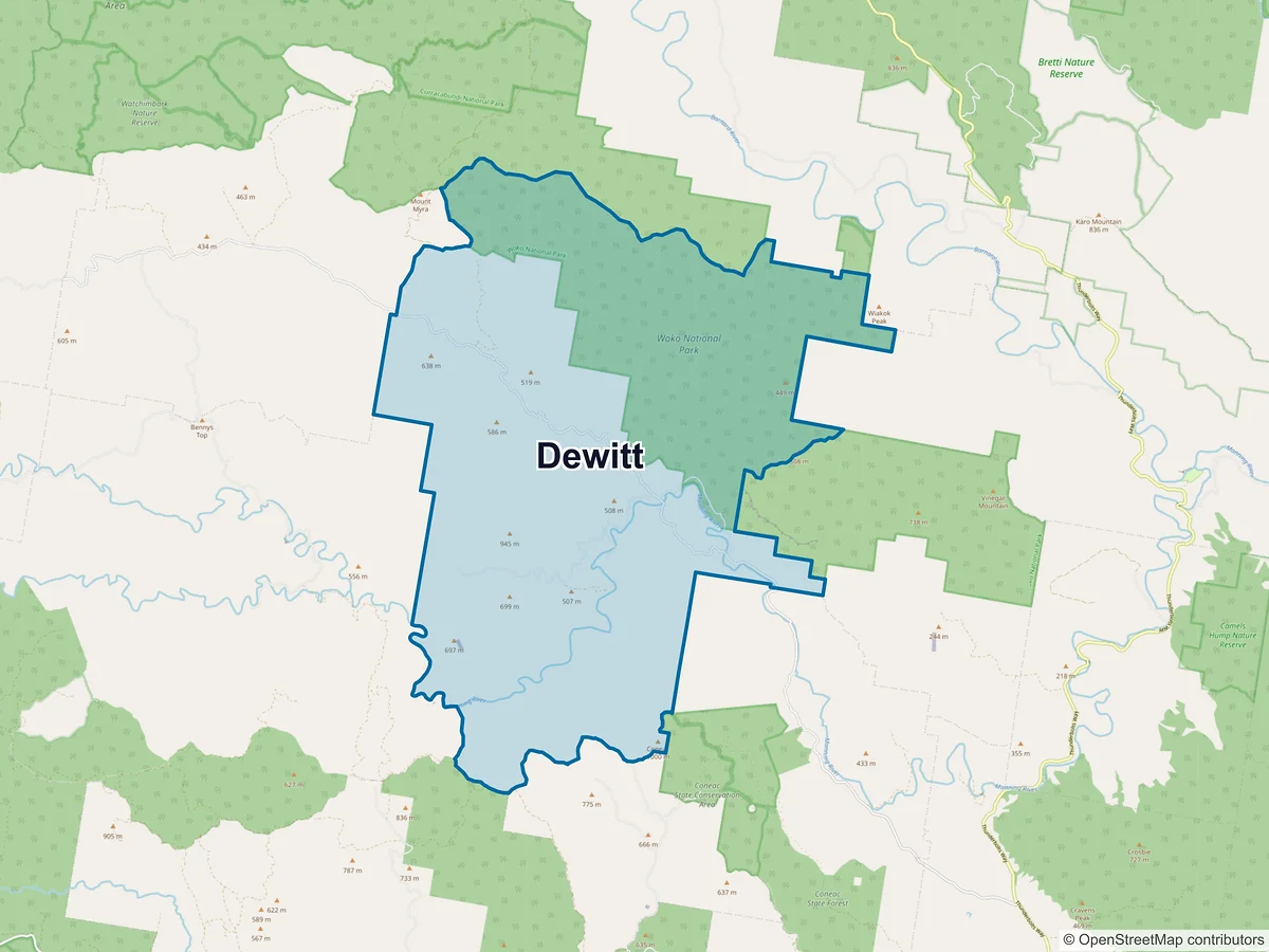 Map of Dewitt, NSW, Australia