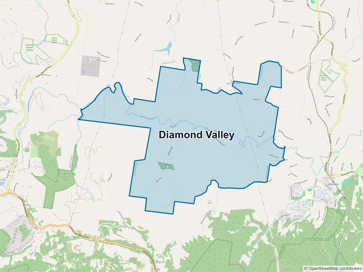 Map of Diamond Valley, QLD, Australia