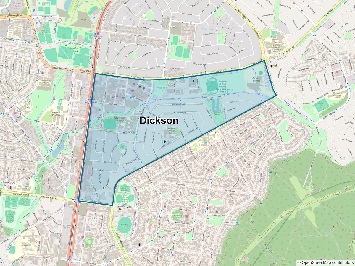 Map of Dickson, ACT, Australia