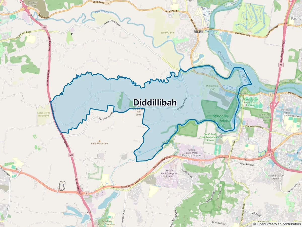 Map of Diddillibah, QLD, Australia