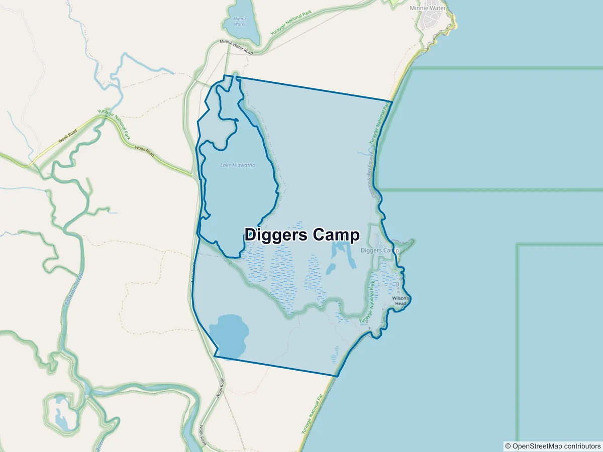 Map of Diggers Camp, NSW, Australia